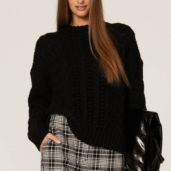 Jason Wu Sweater Cable Knit Black M - Picture 1 of 12